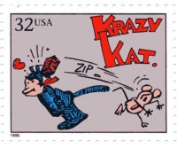 Selo de 32 cents com Krazy Kat e Ignatz